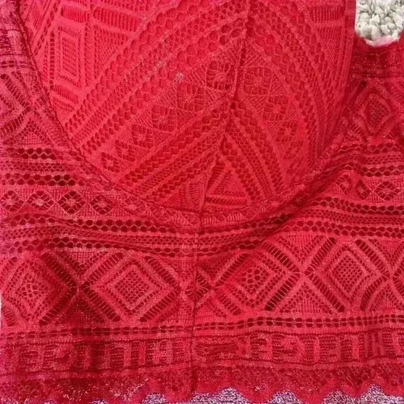 Tommy Hilfiger Longline Bra Red Silver Glitter R77T011 Size 34C - Picture 5 of 9